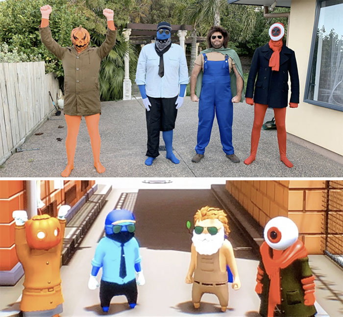 My Friends And I Dressed Up As Our 'Gang Beasts' Characters For Halloween