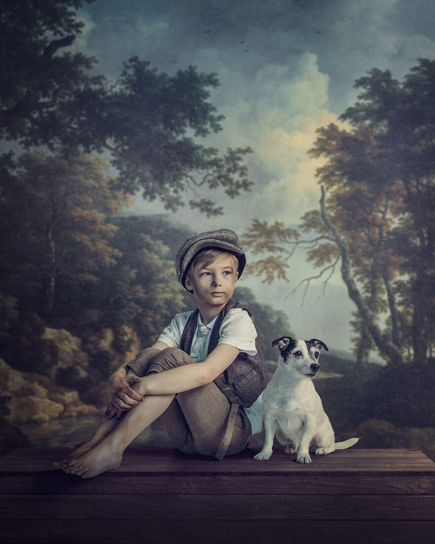 I Created Portraits Of My Son And His Dog Over The Years.