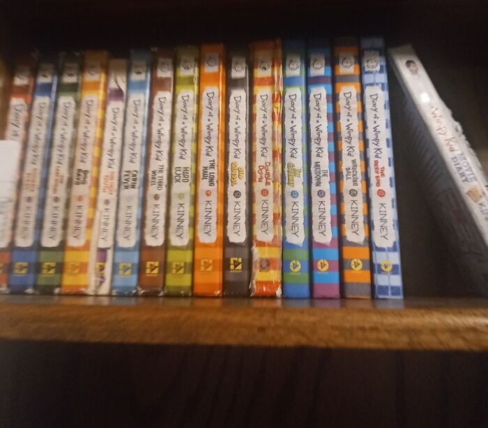 My Diary Of A Wimpy Kid Collection I've Had Since 3rd Grade. I Am Now In 12th Grade.