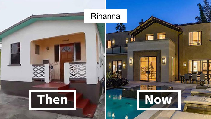 Side-By-Side Photos Of 15 Celebrity Houses Before And After Their Fame