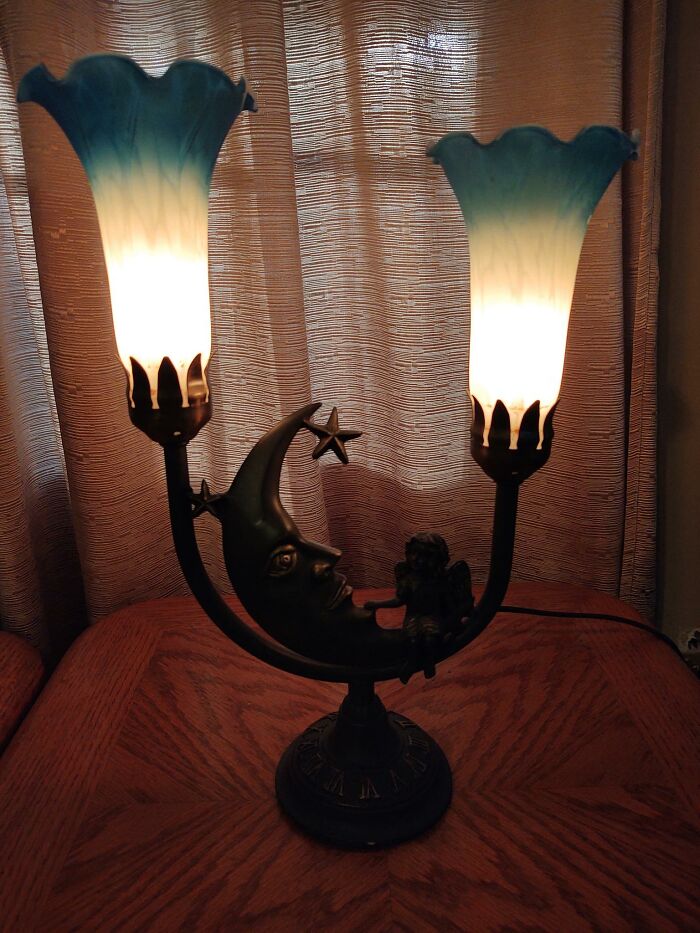 I Found This Lamp At A Yard Sale For $4. I Think It's Pretty Cool.