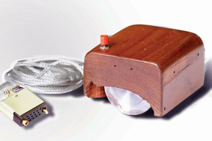 This Is The First Computer Mouse Invented By Douglas Carl Engelbart. It Was A Wooden Box With Only One Button
