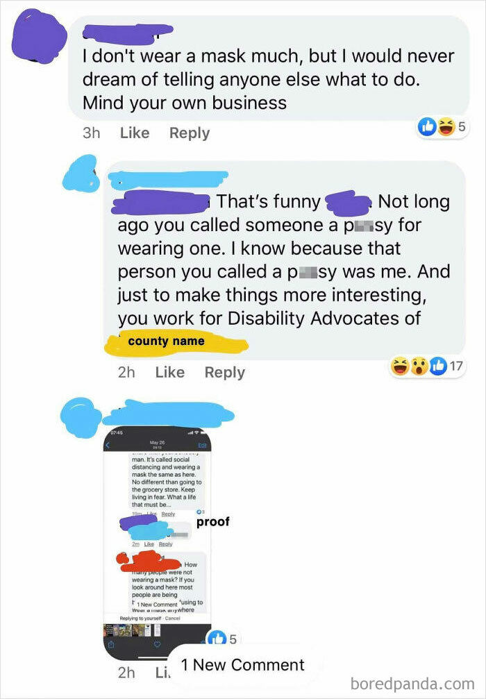On A Post About Someone Getting Yelled At For Wearing A Mask