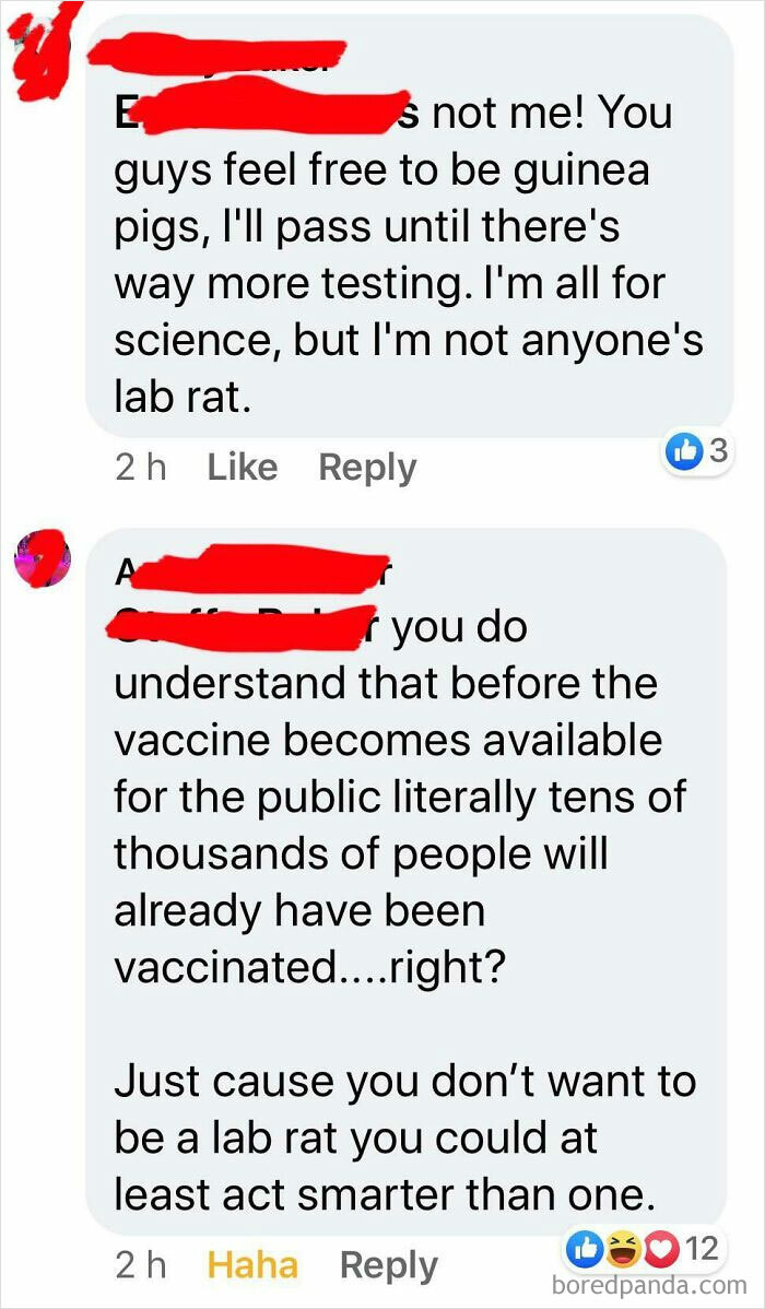 On A Post Asking If Anti Vaxxers Would Want To Get The Covid-19 Vaccine If It Gets Released Officially