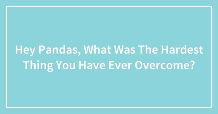 Hey Pandas, What Was The Hardest Thing You Have Ever Overcome?