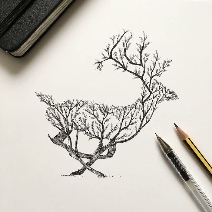 I Did A Series Of Animals As Trees, I Think This Is My Best One: