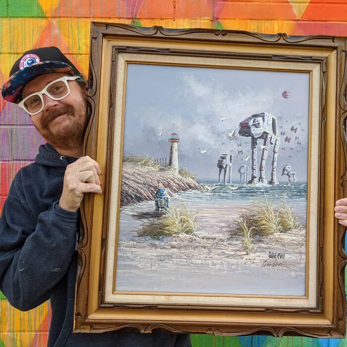 Artist Adds 'Star Wars' To Boring Thrift Store Paintings
