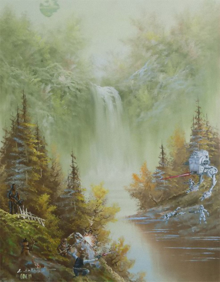 Artist Adds 'Star Wars' To Boring Thrift Store Paintings