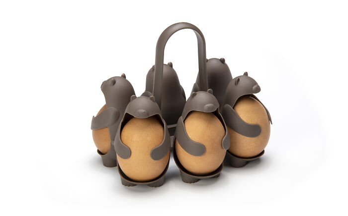 $18 Kitchen Invention 'Eggbears' Makes Boiling And Holding Brown Eggs Easy And Fun