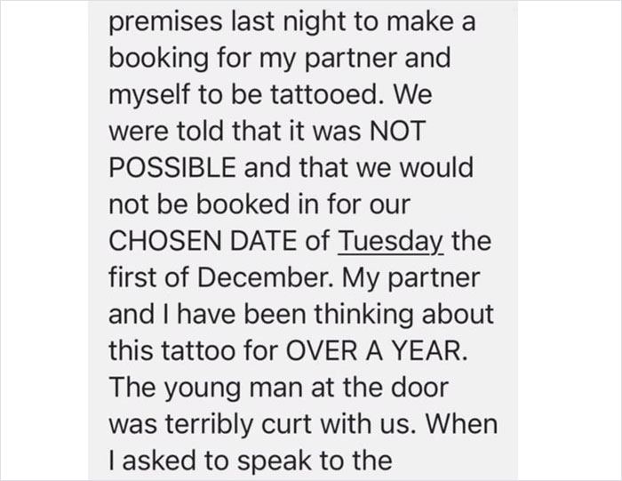 ‘Male Karen’ Complains About Tattoo Parlor Not Giving Him A Tattoo, The Owner Shuts Him Down By Telling People What Actually Happened