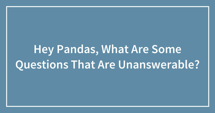 Hey Pandas, What Are Some Questions That Are Unanswerable? (Closed) | Bored  Panda