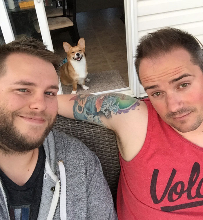 My Husband And I Went For A Selfie. Got Photobombed By Our Corgi