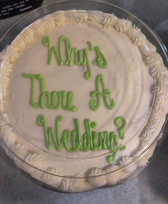 This Cake Was Supposed To Spell "Wiser Wedding"