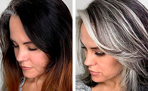 Instead Of Covering Grey Roots, This Hair Colorist Makes Clients Embrace It