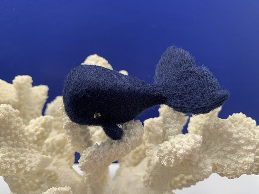 Adorable Tiny Wool Blue Whale