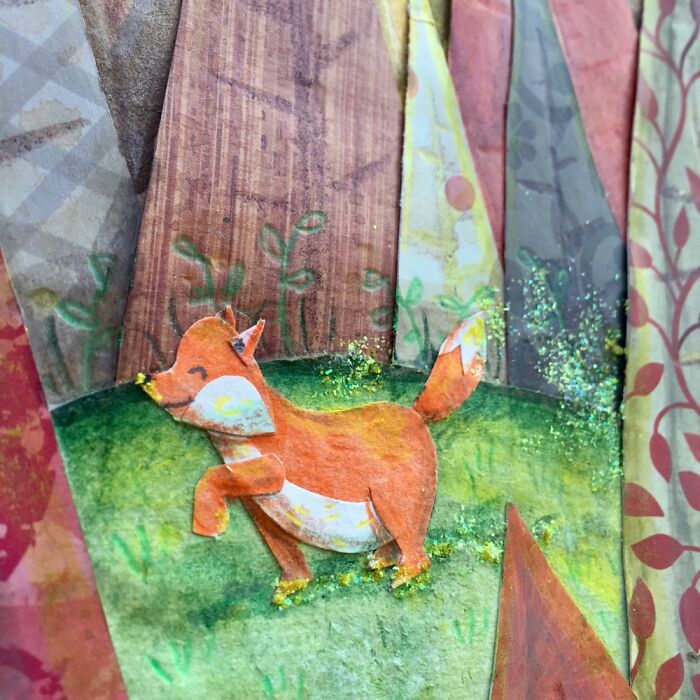 A Close Up Of A Woodland Collage I Did
