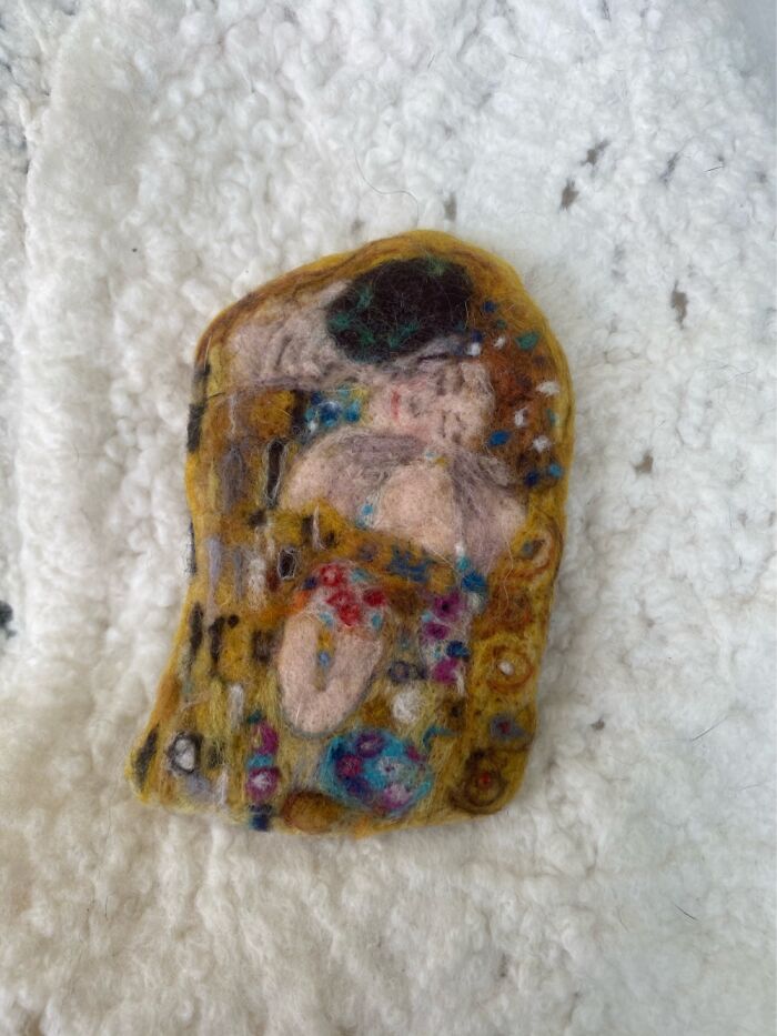 My Recreation Of Klimt S Work In Wool- The Kiss My Recreation Of Klimt S Work In Wool- The Kiss