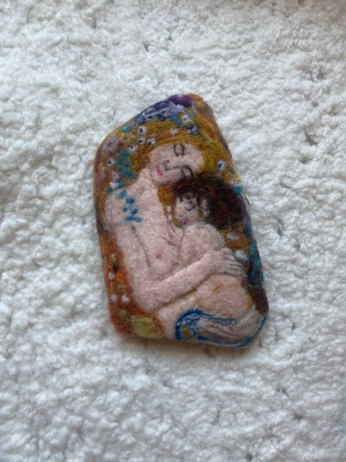 Recreation Of Klimt’s Work In Wool - Three Ages Of Women