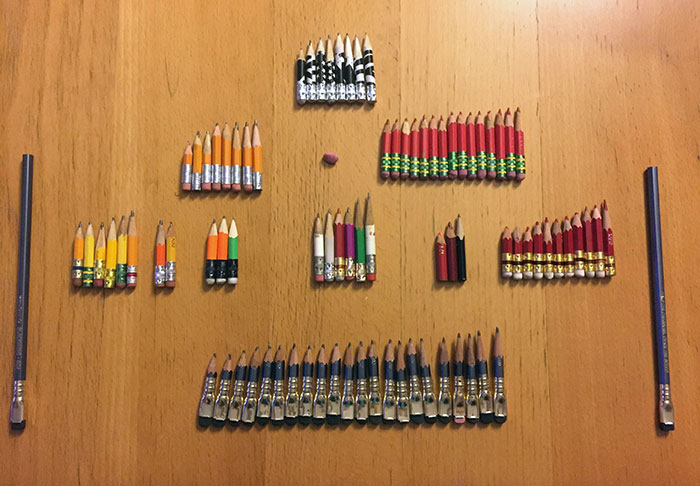 My Copy Editor Father's Collection Of Worn Down Pencils