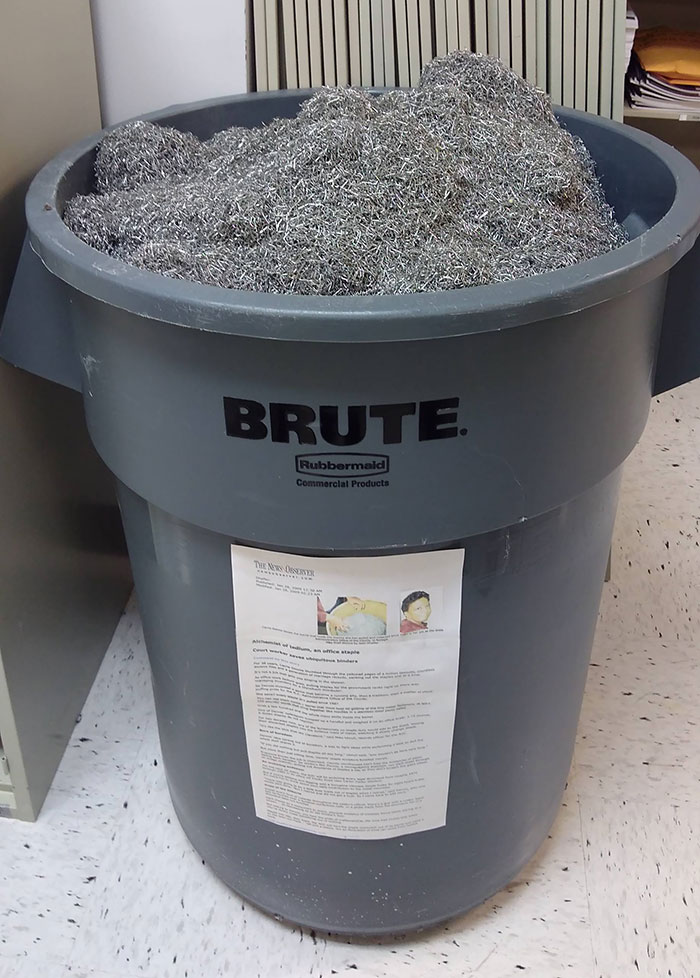Since The Late 80s, My Office Has Been Collecting Used Staples That Were Removed From Documents That Needed To Be Microfilmed/Scanned. Here Is That Collection