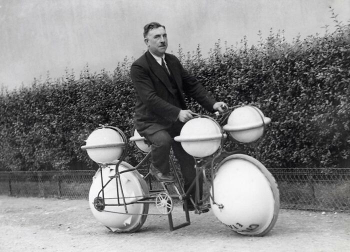 Amphibious Bicycle, This Land-And-Water Bike Can Carry A Load Of 120 Pounds; Paris, 1932