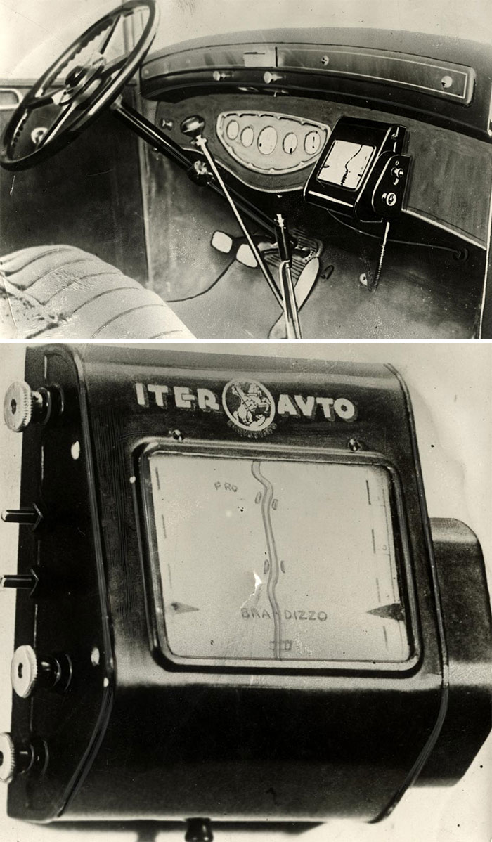 Early Gps. Yesteryear’s Tomtom, A Rolling Key Map That Passes Through The Screen In A Tempo Determined By The Speed Of The Car; 1932