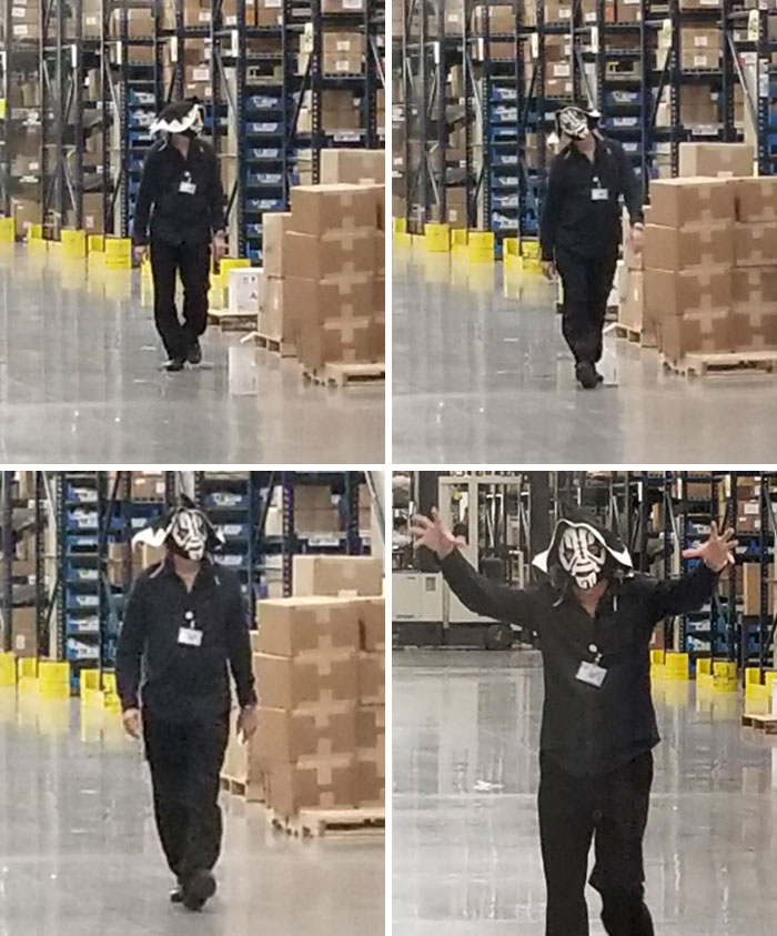 This Is Joel - The Only Person At Work Who Dressed Up For Halloween. He Doesn't Care That No One Else Dressed Up, He's Been Working All Day Like This