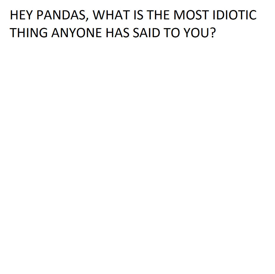 Hey Pandas, What Is The Most Idiotic Thing Anyone Has Ever Said To You?