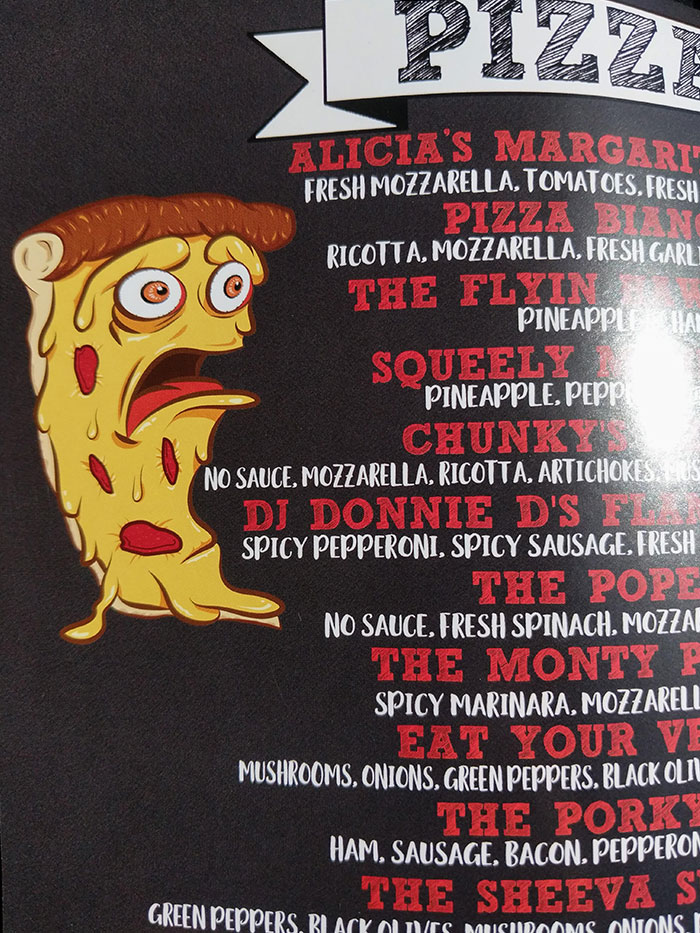 Pizza Looks Terrified Of Its Own Menu