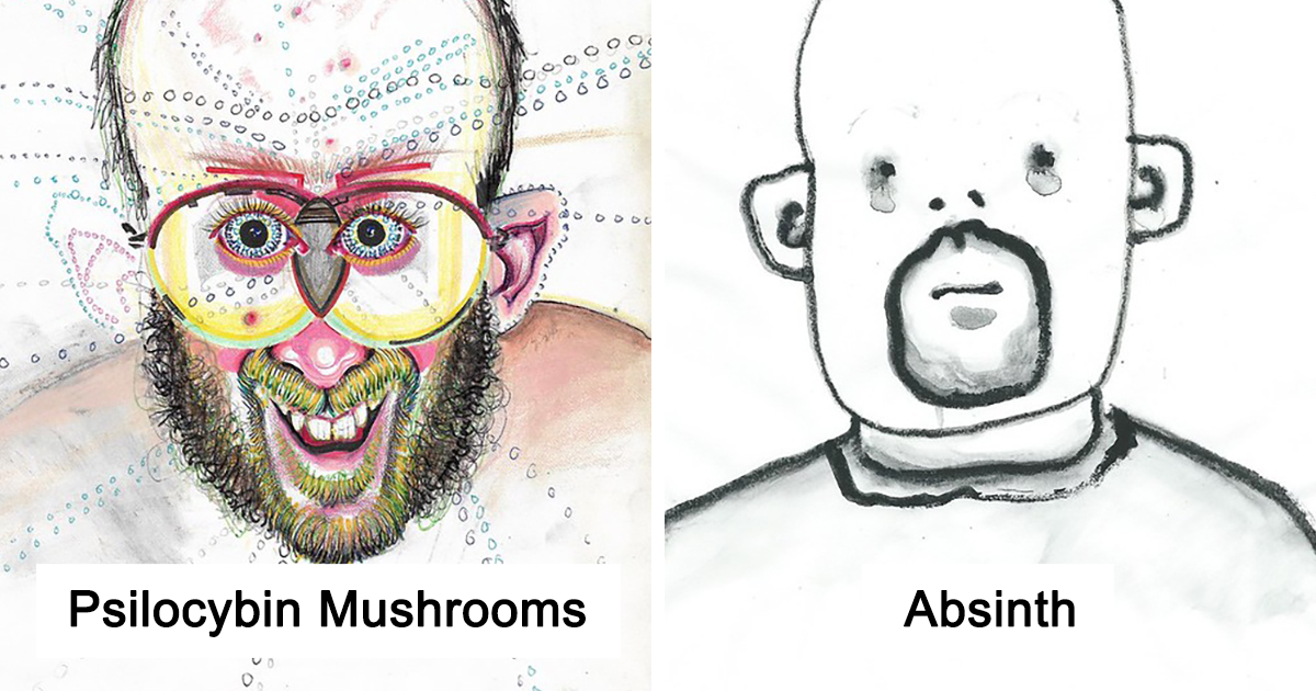 Artist Takes A Different Drug Every Day And Draws His SelfPortrait