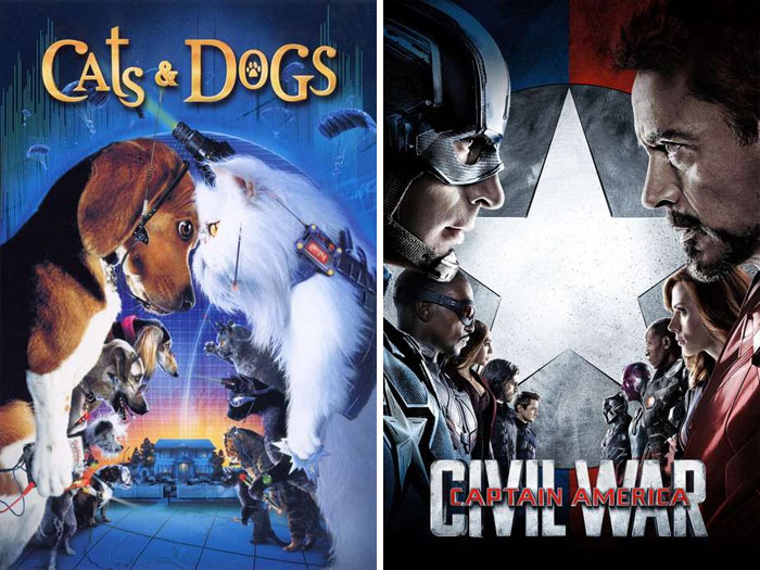 Cats & Dogs (2001) vs. Captain America: Civil War (2016)