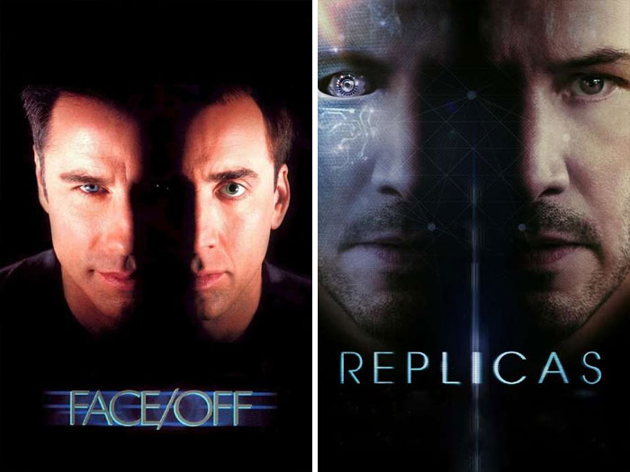 Face/Off (1997) vs. Replicas (2018)
