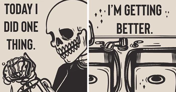 40 Honest Skeleton Comics About Loss, Mental Health, And Therapy By ‘Stormy Gail’