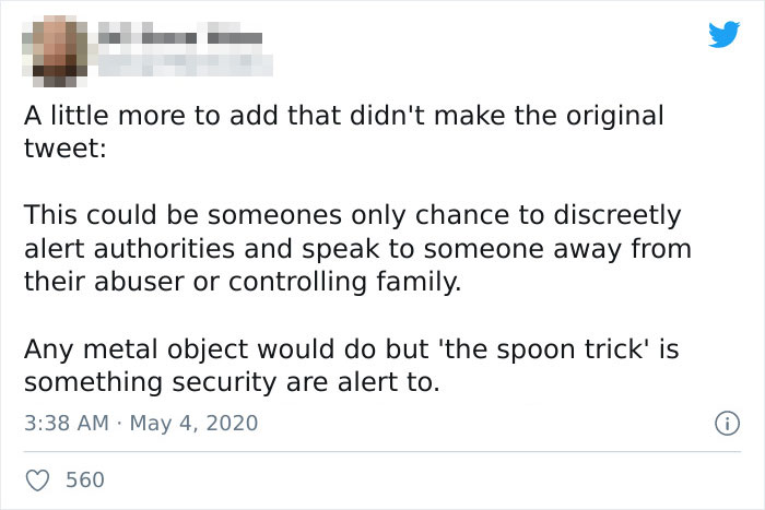 'The Spoon Trick': Person Shares A Tip That Can Help Victims Escape Their Abusers Discreetly