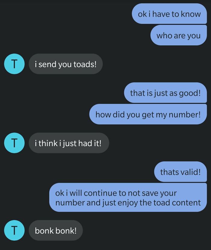 Unknown Number Starts Sending This Guy Toad Pics Without Any Context, Hilarity Ensues