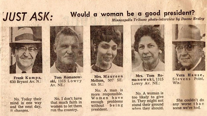 Someone Shares What People In 1963 Said To “Would A Woman Be A Good President?”