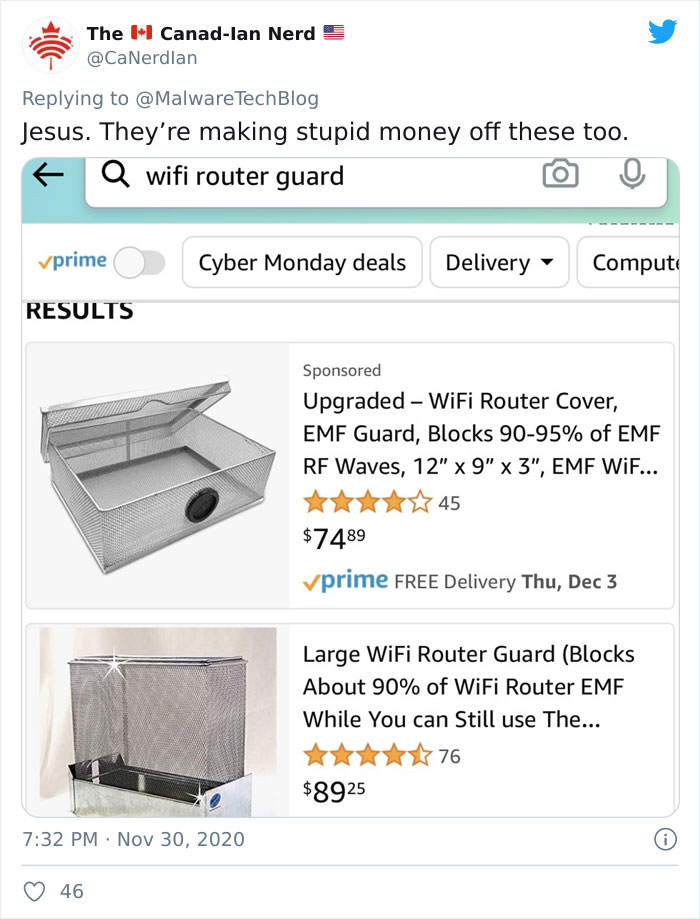 Amazon Sellers Are Ripping Off Conspiracy Theorists With These 5G 'Blockers' For $90, And The Internet Can't Stop Making Fun Of Them
