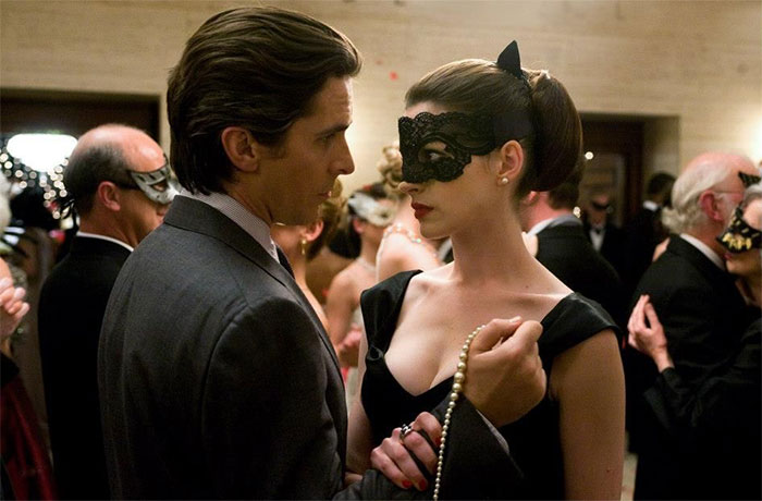 In The Dark Knight Rises (2012), Bruce Did Not Wear A Mask During The Masked Ball Scene. This Is Because He Considers Batman As His True Identity And "Bruce Wayne" As His Disguise In Public. When Selina Asked Him "Who Are You Pretending To Be? " He Replied "Bruce Wayne, Eccentric Billionaire"