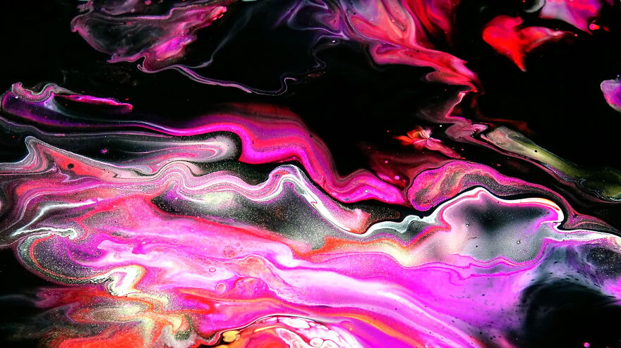 Merry Christmas ~ Dutch Pour Technique ~ Acrylic Pouring ~ Fiona Art