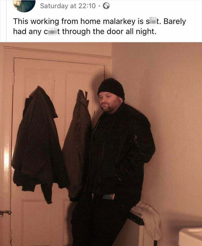 Local Bouncer / Door Steward In Ma Town Making The Best Of A Bad Situation By Providing The Giggles