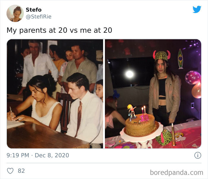 Mis padres a los 20 VS Yo a los 20