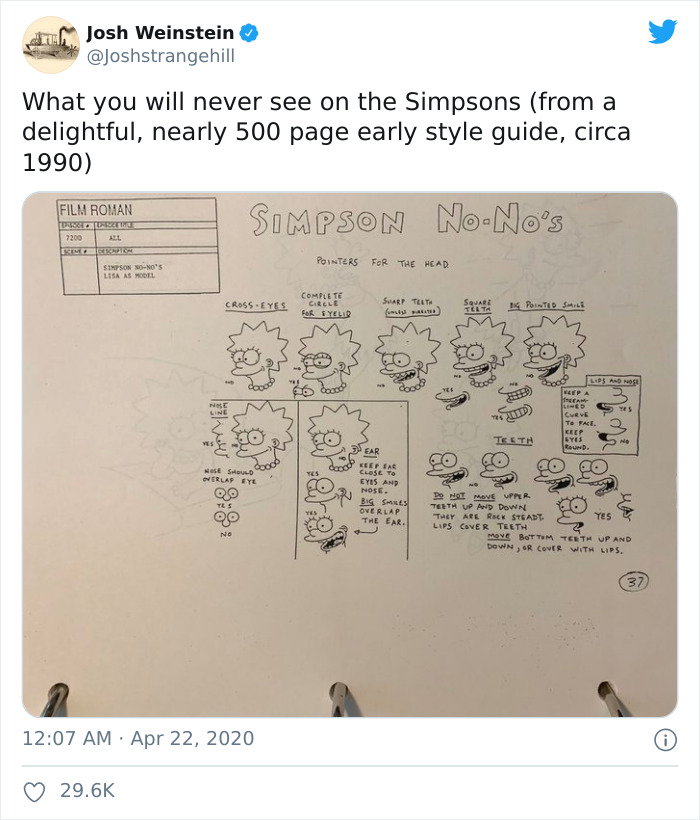 ‘The Simpsons’ Style Guide From 1990 Reveals Certain Rules For Animating Characters And It’s Fascinating