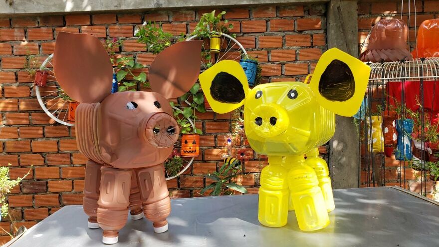 How To Recycle Plastic Bottles Into Pig Planter Pots For Small Garden | Craft Yours