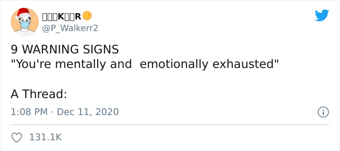 9 Warning Signs That You're Mentally And Emotionally Exhausted, Shared By A Twitter User