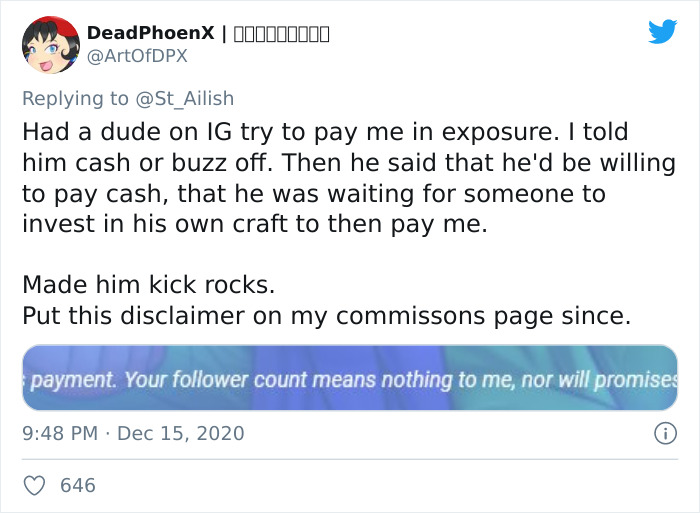 Artist Shames This Client Who Wanted To Pay Her With Likes Instead Of Money