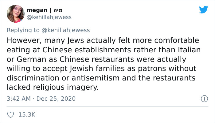 Twitter Thread Explains Why New York Jews Always Eat Chinese On Christmas