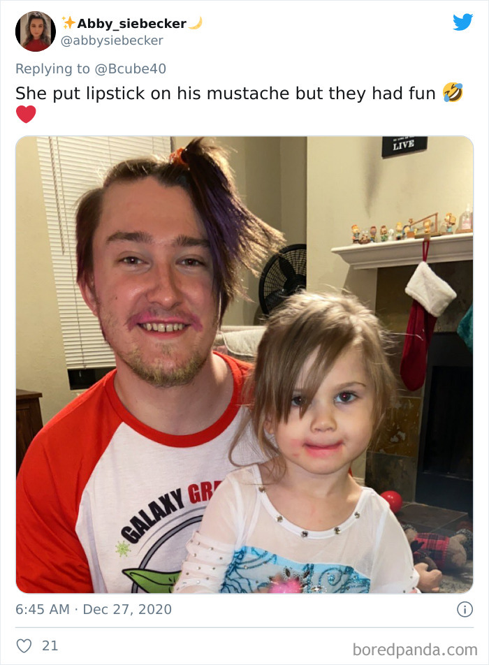 Lipstick On His Mustache