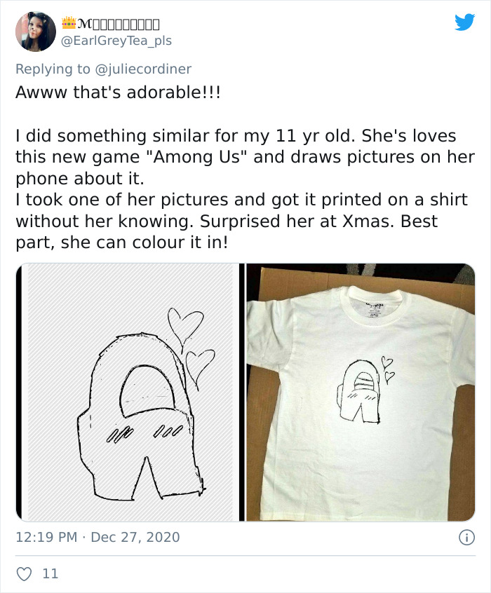 Grandma Surprises Granddaughter By Knitting Her A Christmas Sweater Based On Her Drawing