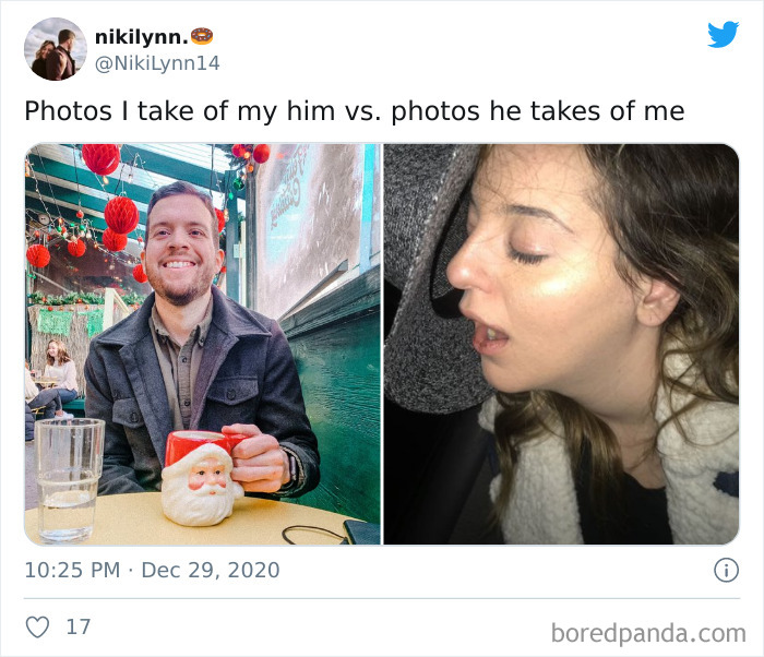 The Photos I Take Of Him vs. The Photos He Takes Of Me