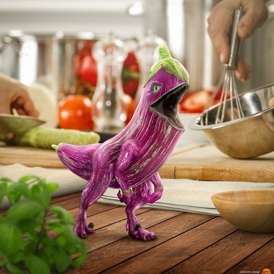 Digital Artist Makes Amazing Image Edits Using Animals, Fruits And Vegetables (120 Pics)